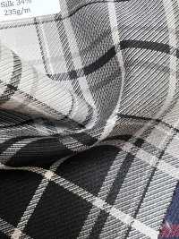 SK5536-GY Standard Japanese Silk Wool Stretch Check Gray[Textile] Additional Images