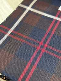 SK5536-BR Standard Japanese Silk-Wool Stretch Check Brown[Textile] Additional Images