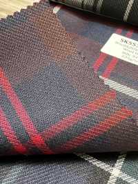 SK5536-BR Standard Japanese Silk-Wool Stretch Check Brown[Textile] Additional Images
