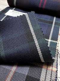 SK5536-GR Standard Japanese Silk-Wool Stretch Check Green[Textile] Additional Images