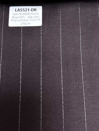 LA5521-DR Classic Japanese Silk Lame Wool Stretch Stripe Dark Red