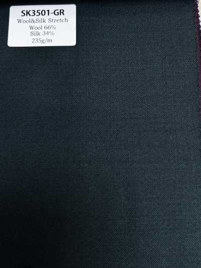 SK3501-GR Standard Japanese Silk Wool Stretch Green