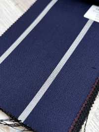 SK3523-NV Classic Japanese-Made Silk Wool Stretch Stripe, Navy Blue[Textile] Additional Images