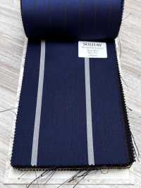 SK3523-NV Classic Japanese-Made Silk Wool Stretch Stripe, Navy Blue[Textile] Additional Images