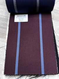 SK3523-DR Standard Japanese-Made Silk Wool Stretch Stripe Dark Red[Textile] Additional Images
