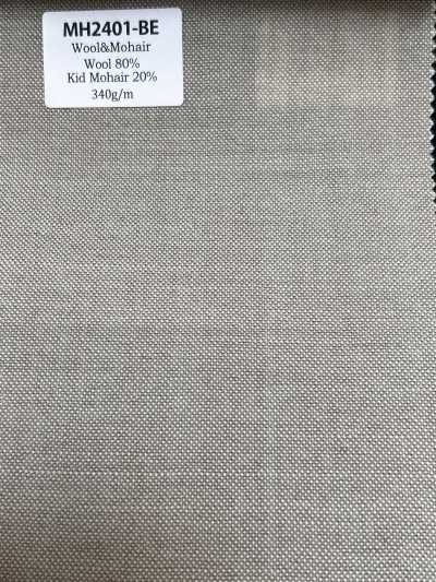 MH2401-BE Standard Japanese-Made Wool Mohair Worsted (Tonic Style) Beige