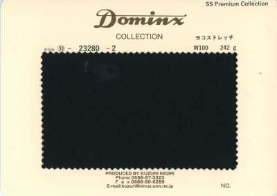 23280-2 Standard Pant Collection Horizontal Stretch 100% Wool DOMINX Premium Collection Black