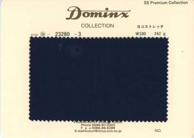 23280-3 Classic Pant Collection Weft Stretch 100% Wool DOMINX Premium Collection Navy Blue