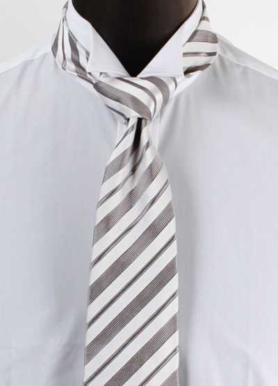 HVN-ST-OUT [Outlet] VANNERS Morning Tie Gray Stripe