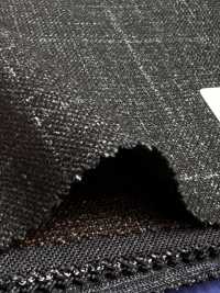 56CN5232 CANONICO WOOL SILK & LINEN FANCY SUITING Green/Off Windowpane[Textile] CANONICO Additional Images