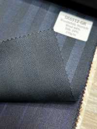 SK6512-GR Japanese-made Silk Wool Stretch Brown Stripe[Textile] HOSOI SYOJI Additional Images