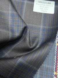 SK6531-BR Made In Japan Silk Wool Stretch Brown Check[Textile] HOSOI SYOJI Additional Images