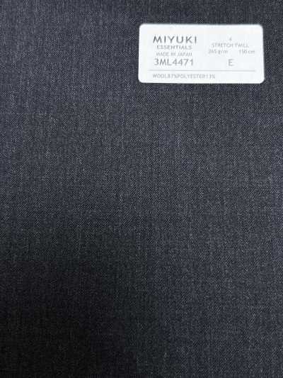 3ML4471 26AW MIYUKI ESSENTIALS STRETCH TWILL Charcoal Gray Solid