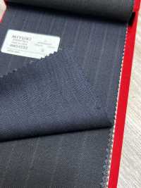4MG4550 26AW MARUNOUCHI Twill Navy Stripe[Textile] Miyuki Woolen Mills Additional Images