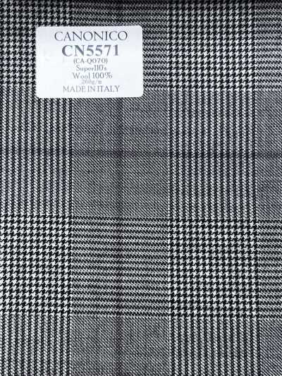 CANONICO Super110's Light Gray X Purple Check