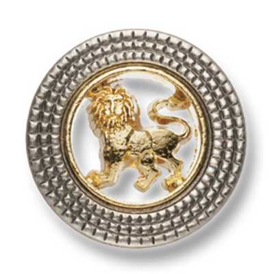 917 Japanese-made Metal Button For Suits And Jackets, Lion Design, Gold/Silver