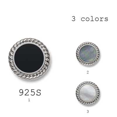 925 Top Quality Pure Silver Buttons. Buttons Made Of Pure Silver Encasing Precious Stones/ Mother Of Pea Yamamoto(EXCY) Sub Photo