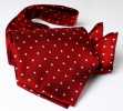 AS-600 Made In Japan Silk Ascot Tie, Red Dot Pattern
