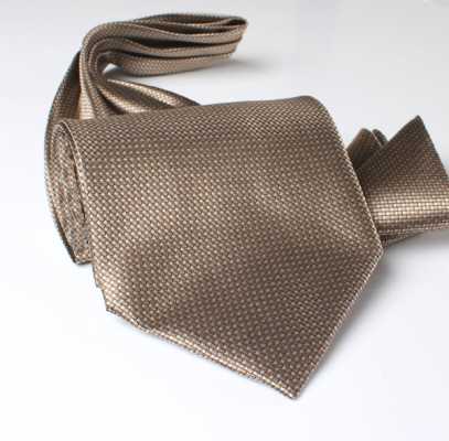 AS-992 Made-in-Japan Silk Ascot Tie, Kanoko Pattern, Brown