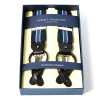 AT-2266-NV Albert Thurston Suspenders Striped 35MM Navy Blue