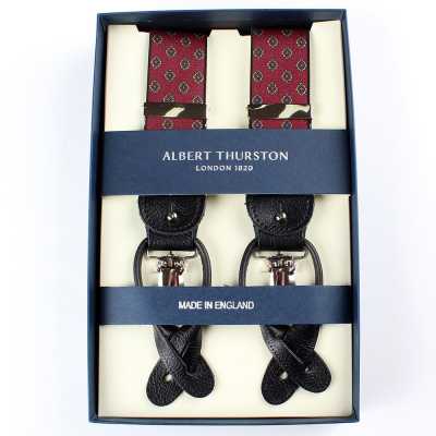 AT-2387-WI Albert Thurston Suspenders Small Pattern 35MM Wine