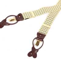 AT-3054 Albert Thurston Suspenders Graph Plaid 35MM Beige[Formal Accessories] ALBERT THURSTON Sub Photo