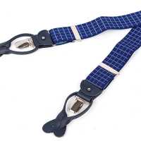 AT-3055 Albert Thurston Suspenders Graph Plaid 35MM Navy Blue[Formal Accessories] ALBERT THURSTON Sub Photo