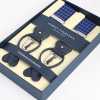 AT-3055 Albert Thurston Suspenders Graph Plaid 35MM Navy Blue
