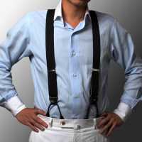 AT-BLACK Albert Thurston Suspenders No Pattern Black 2way Type[Formal Accessories] ALBERT THURSTON Sub Photo