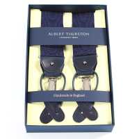 AT-MOIRE Albert Thurston Suspenders Ribbon Moire Black / Navy Blue / White 2in1[Formal Accessories] ALBERT THURSTON Sub Photo