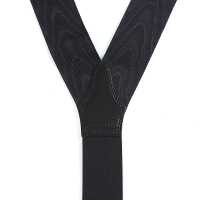 Black Moire Suspenders w Gold Hardware