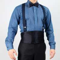 AT-NAVY Albert Thurston Suspenders Navy Blue No Pattern 35MM[Formal Accessories] ALBERT THURSTON Sub Photo