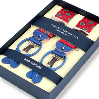 AT-S24 Albert Thurston Suspenders Small Pattern 35MM Red