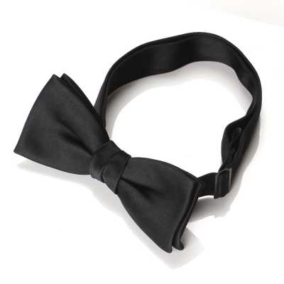 BF-106 Premium Hikinji Fabric Bow Tie, Black
