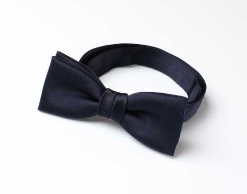 BF-107 Premium Material Bow Tie, Made With Habutae Silk Fabric, Navy