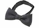 BF-153 Japanese-made Silk Bow Tie, Komon Pattern, Navy Blue