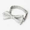 BFK-985 Japanese Silk Jacquard Blade Bow Tie, Pique Pattern, Light Gray