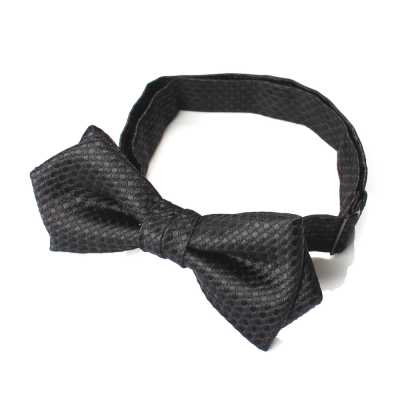 BFK-986 Japanese-made Silk Jacquard Sword Bow Tie Kanoko Pattern Black