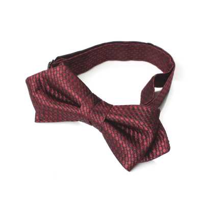BFK-987 Japanese-made Silk Jacquard Bow Tie, Kanoko Pattern, Burgundy