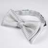 BFS-985 Combination Bow Tie Silver Gray Piqué Pattern Silk Made In Japan