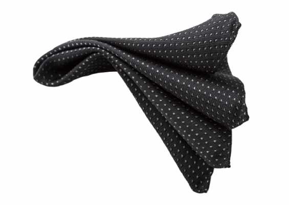 CF-118 Made In Japan Silk Scarf, Polka Dot Pattern, Black