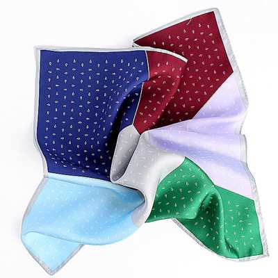 CF-202 Hand-Printed 6-Color Handkerchief, Paisley Dot