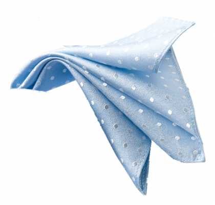 CF-973 Japanese-made Silk Neckerchief, Polka Dot, Sax Blue