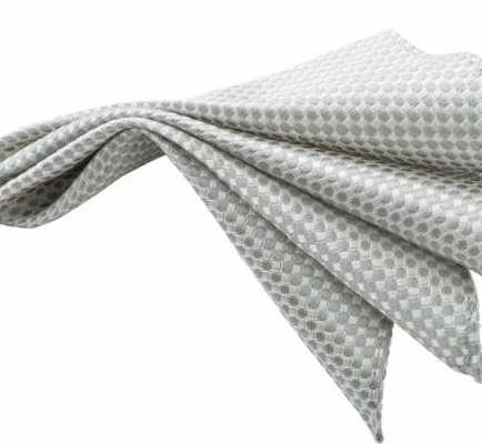 CF-985 Japanese-made Silk Pocket Square, Kanoko Pattern, Light Gray