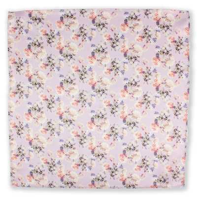 CF-ROSE-PI Silk Print Pocket Square Rose Pink