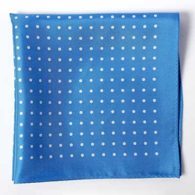 CFD-4BL Dot Print Silk Handkerchief, Light Blue