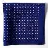 CFD-5NV Dot Print Silk Pocket Square Navy Blue