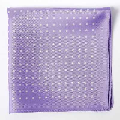 CFD-6PU Dot Print Silk Pocket Square Purple