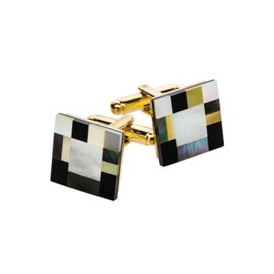 CL-2 Square Cufflinks Black & Yellow Gold