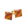 CL-3 Cufflinks Square Orange Gold